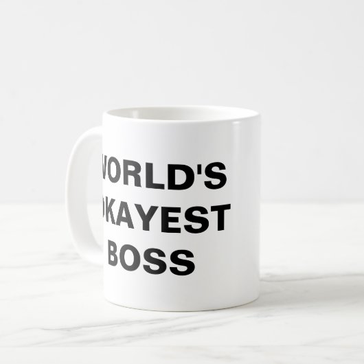 's Werelds Okayest Boss-Mok (groot afdrukken) Koffiemok (Voorkant links)