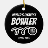 's Werelds Okayest Bowler leuke kerstboomversierin Keramisch Ornament (Voorkant)