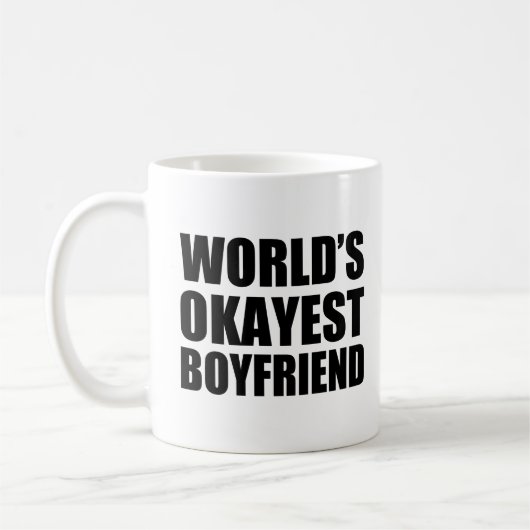 's Werelds Okayest Boyfriend grappig overhemd Koffiemok (Links)
