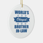 's Werelds Okayest Broeder-in-Wet Keramisch Ornament (Rechts)