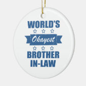 's Werelds Okayest Broeder-in-Wet Keramisch Ornament (Links)