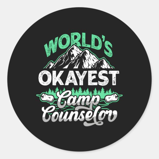 's Werelds Okayest Camp Counselor Director Ronde Sticker (Voorkant)