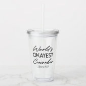 's Werelds Okayest Collega Grappige Humor Custom N Acryl Drinkbeker (Voorkant)