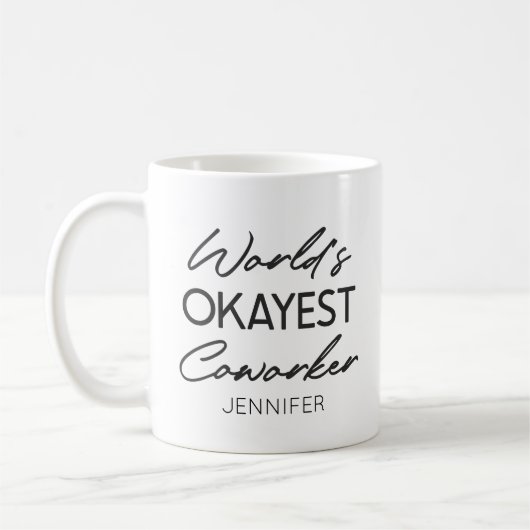 's Werelds Okayest Collega Grappige Humor Custom N Koffiemok (Links)