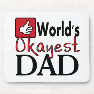 'S Werelds Okayest Dad Funny vaderdag Mousepad Muismat
