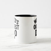 's Werelds Okayest Dad Funny Vaderdag Tweekleurige Koffiemok (Center)