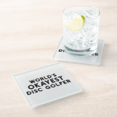 'S Werelds Okayest Disc Golfer Disc Golf Dad Glazen Onderzetter (Schuin)