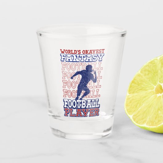 's Werelds Okayest Fantasy Football Player USA Col Shot Glas (Voorkant)