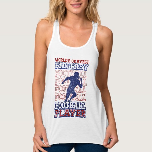 's Werelds Okayest Fantasy Football Player USA Col Tanktop (Voorkant)