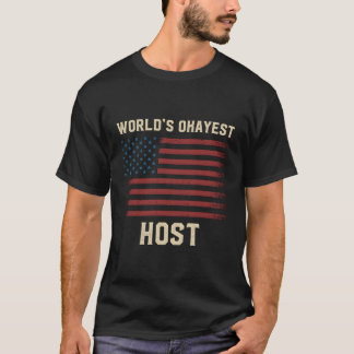 's Werelds Okayest Host Amerikaanse vlag T-shirt