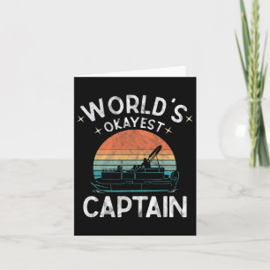 's Werelds Okayest Kapitein Quote Retro Boatin Kaart