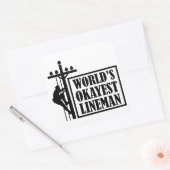 's Werelds Okayest Lineman, Lineman Quote Vierkante Sticker (Envelop)