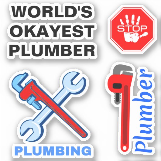 's Werelds Okayest Loodgieter - pijpmoersleutel Lo Sticker (Voorkant)