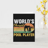 's Werelds Okayest Pool Player Retro Grappige Bilj Kaart (Gele Bloem)