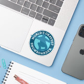'S Werelds Okayest Snowboarder humoristische custo Sticker (Laptop met iPhone)