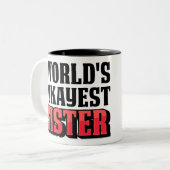 's Werelds Okayest zuster -3D Typografie Roze zust Tweekleurige Koffiemok (Voorkant links)