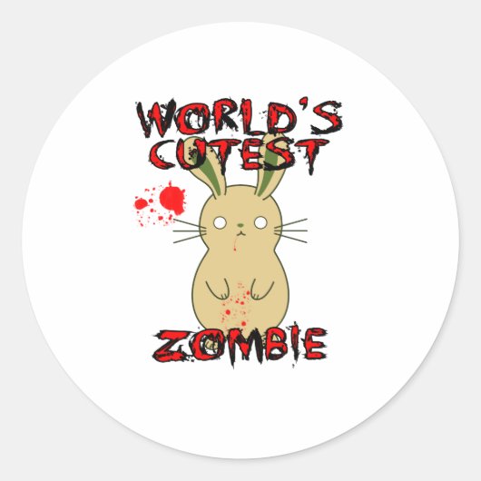 's Werelds Schattigee Zombie Ronde Sticker (Voorkant)