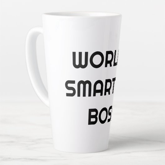 'S Werelds Slimste Baas Grappige Quote Grote Latte Mok (Linkerhoek)
