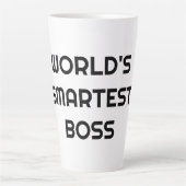 'S Werelds Slimste Baas Grappige Quote Grote Latte Mok (Voorkant)