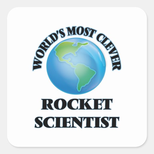 's Werelds slimste raketwetenschapper Vierkante Sticker (Voorkant)