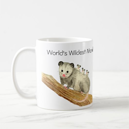 's Werelds Wildest Mam. Opossum en baby's Koffiemok (Links)