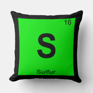 S - Zwavel Chemie Periodiek Systeem Symbool Kussen