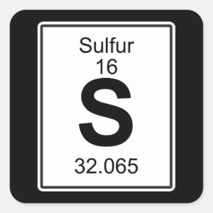 S - Zwavel Vierkante Sticker