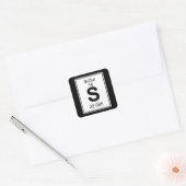 S - Zwavel Vierkante Sticker (Envelop)