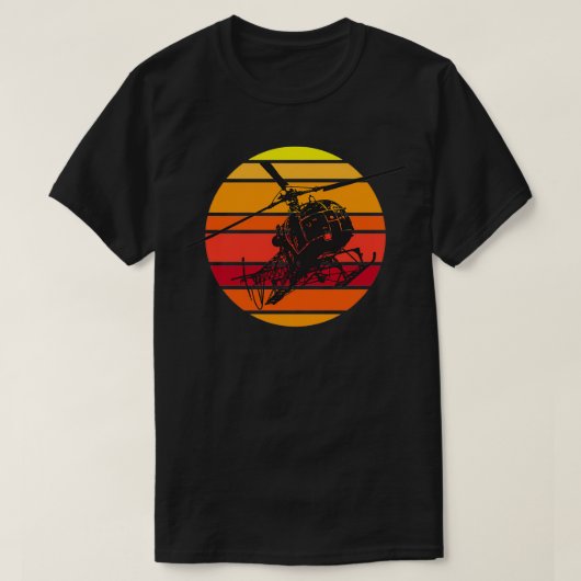 SA 315B Lama Helikopter Sunset T-shirt (Design voorkant)