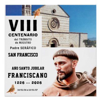 Sa Francisco de Assisi Glanzende Poster