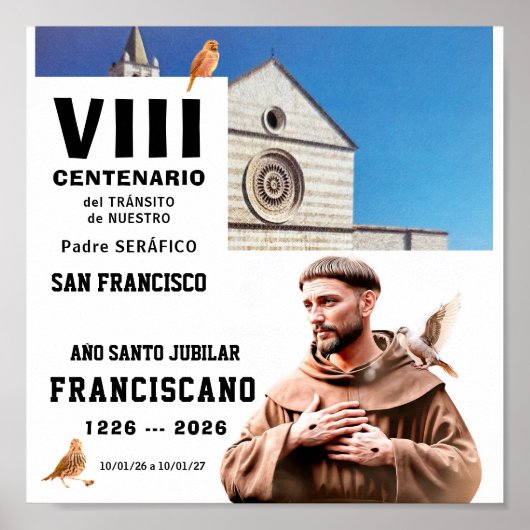 Sa Francisco de Assisi Glanzende Poster (Voorkant)