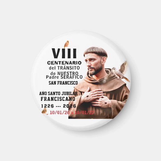 Sa Francisco de Assisi Glanzende Poster Magneet (Voorkant)