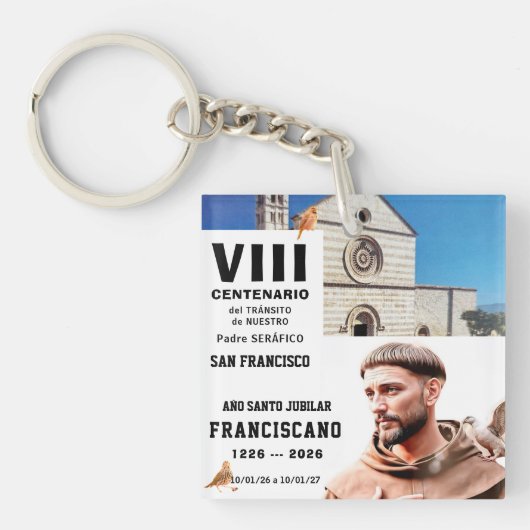 Sa Francisco de Assisi Glanzende Poster Sleutelhanger (voorkant)