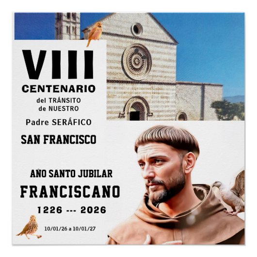Sa  Francisco de Assisi Glossy Poster (Voorkant)