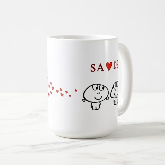 "SA hart DP" Koffiemok (Voorkant rechts)