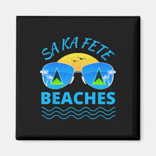 Sa Ka Fete Stranden - Saint Lucian Flag Sungles Be Magneet