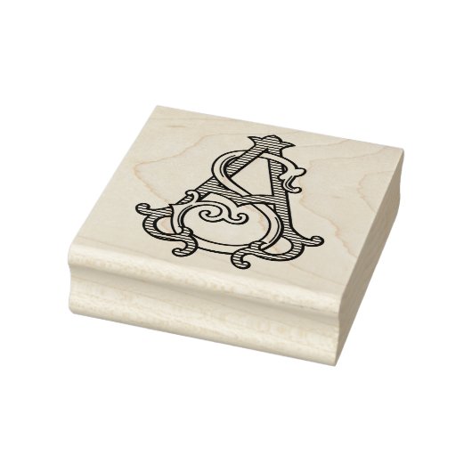 SA Monogram AS Monogram Rubber Ink Stamp Rubberstempel (Stempel)