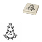 SA Monogram AS Monogram Rubber Ink Stamp Rubberstempel (Gestempeld)