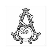 SA Monogram AS Monogram Rubber Ink Stamp Rubberstempel (Afrduk)
