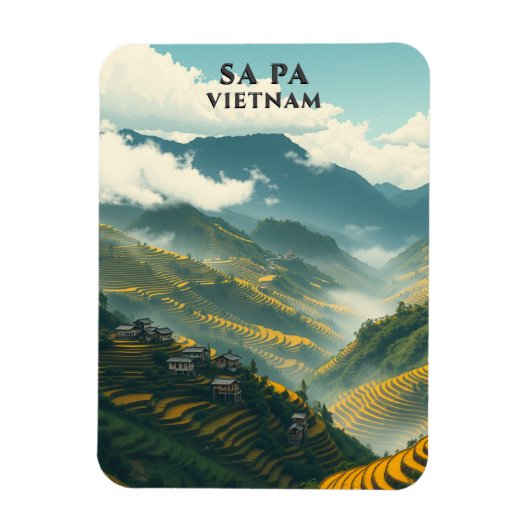 Sa Pa Vietnam Rijstterrassen Berg Magneet (Verticaal)