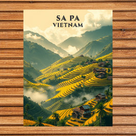 Sa Pa Vietnam Travel Rijstterrassen Mountain Briefkaart