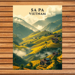 Sa Pa Vietnam Travel Rijstterrassen Mountain Briefkaart
