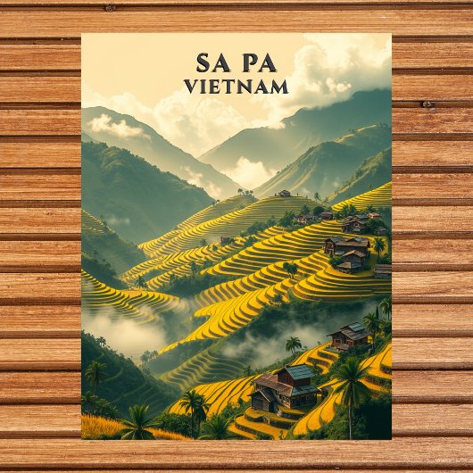 Sa Pa Vietnam Travel Rijstterrassen Mountain Briefkaart