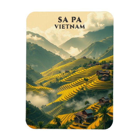 Sa Pa Vietnam Travel Rijstterrassen Mountain Magneet (Verticaal)