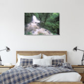 SA, Peru, S.H. Machu Picchu, Cascade en cloud Canvas Afdruk (Insitu (Slaapkamer))