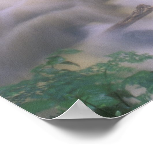 SA, Peru, S.H. Machu Picchu, Cascade en cloud Poster (Hoek)