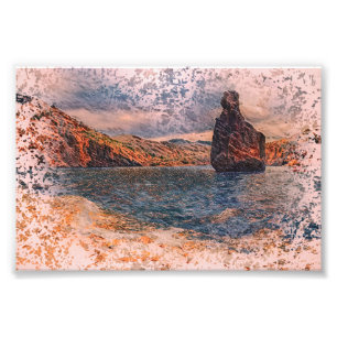 Sa Polleta des Punset & Baai van Benirràs, Ibiza Foto Afdruk