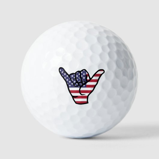 SA vlag Shaka teken Golfbalmarkering Golfballen (Voorkant)