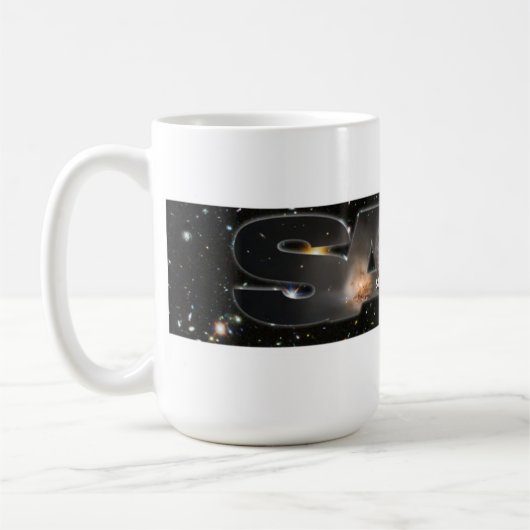 SAAA logo bumpersticker Koffiemok (Links)