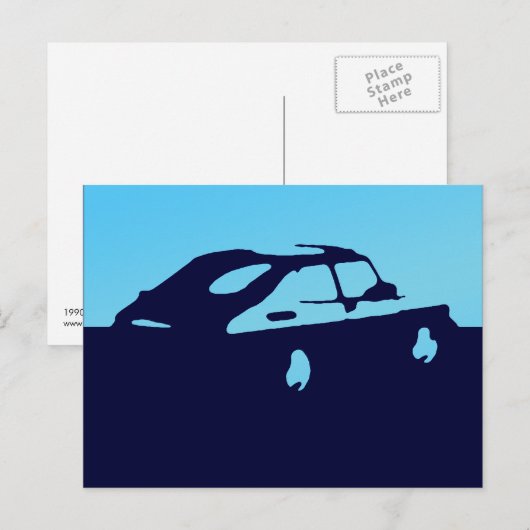 Saab 900 SPG/Aero - Lt blauw op donker briefkaart (Voorkant / Achterkant)